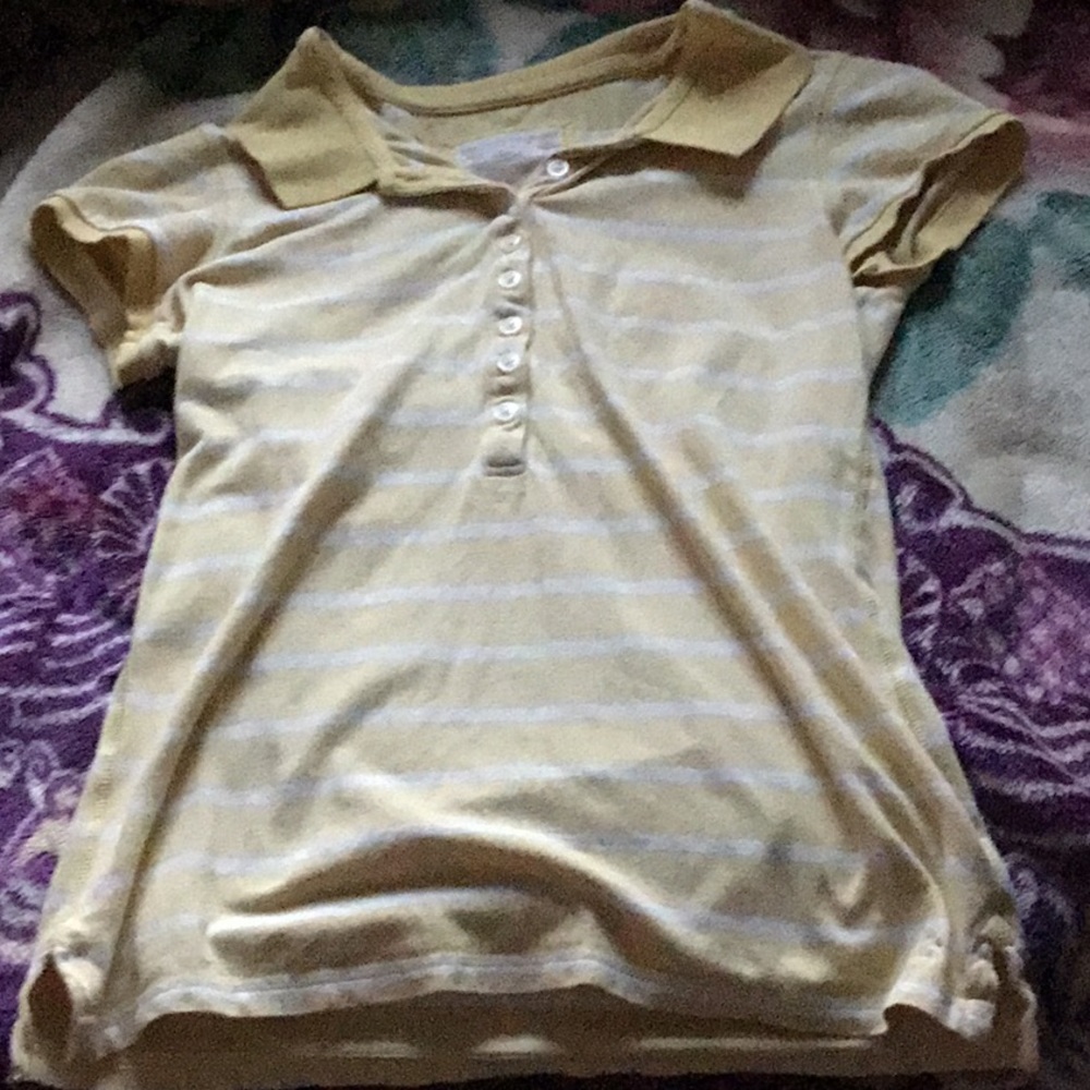 Yellow stripped shirt!